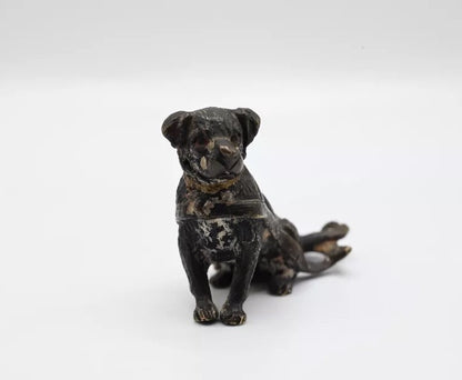 Rare Antique Austrian Vienna Cold Painted Bronze Rottweiler Wt Dog Cart Harness6