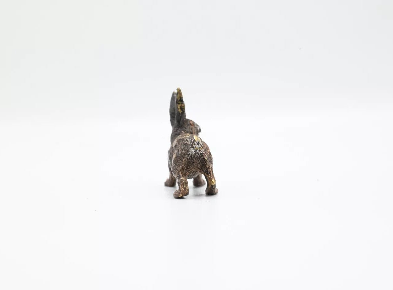 Realistic Small Antique Austrian Vienna Cold Painted Bronze Rabbit2