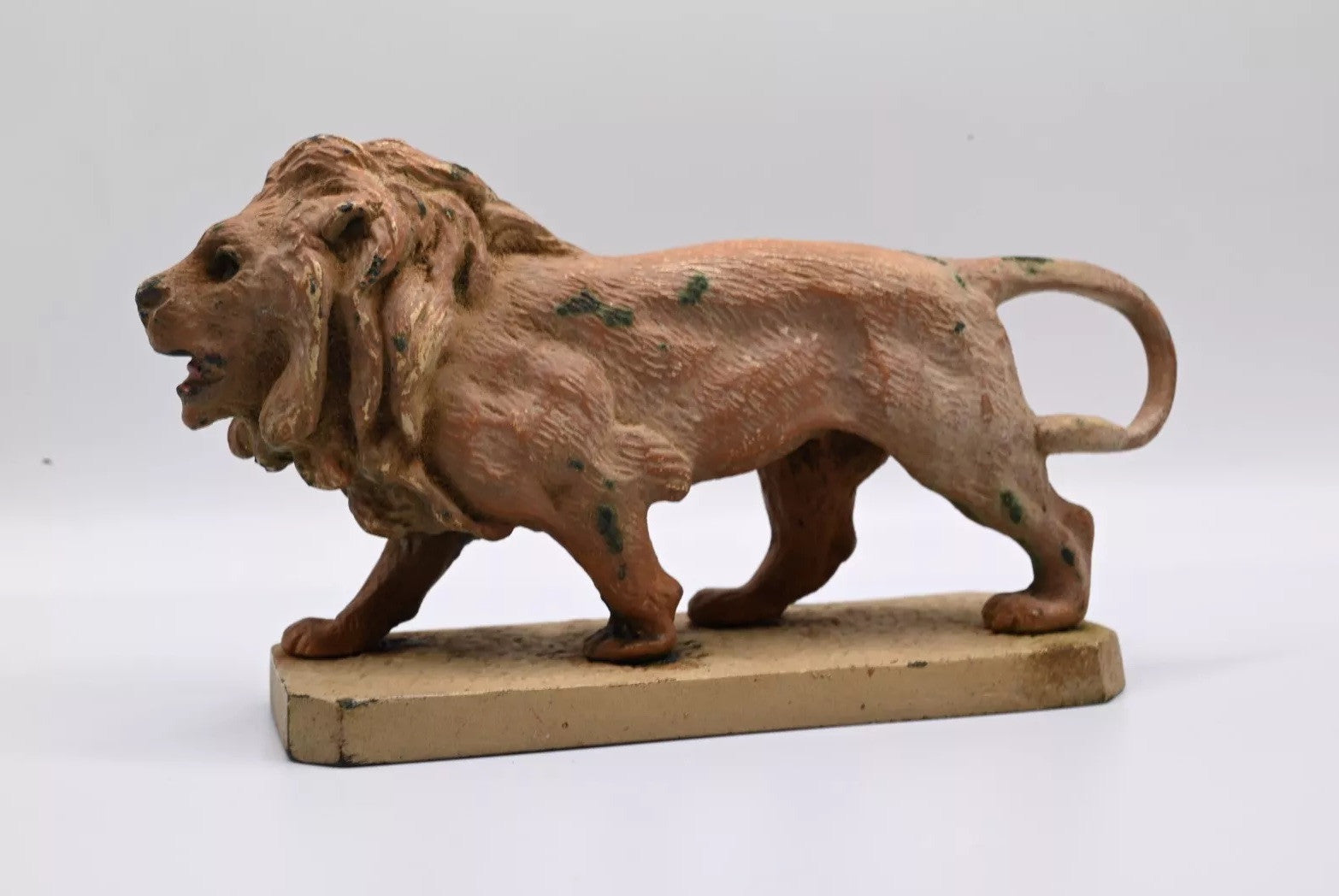 Gorgeous Antique Cold Painted Bronze Figure of Lion Austrian Vienna Quality0