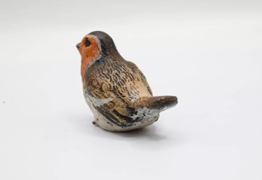 1900s Antique Austrian Vienna Cold Painted Bronze Figure of European Robin1