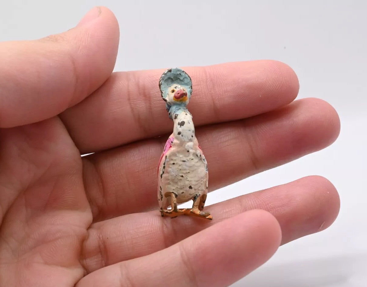 Original Antique Austrian Vienna Cold Painted Bronze Jemima Puddle-Duck Figure4