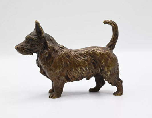 Wonderful Antique Bronze Figure Of Scottish Terrier Possibly German Or French0