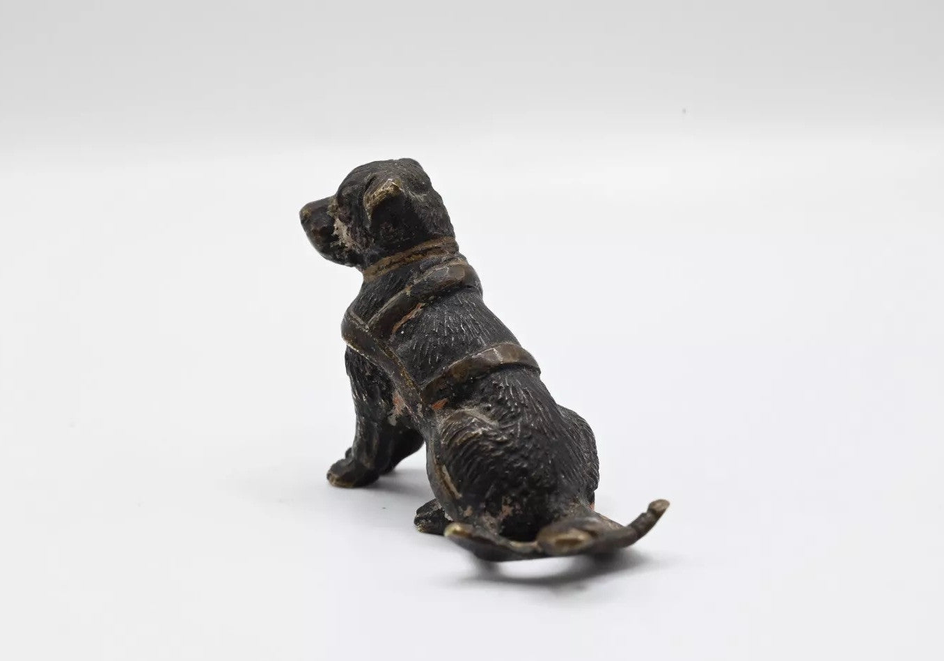 Rare Antique Austrian Vienna Cold Painted Bronze Rottweiler Wt Dog Cart Harness2