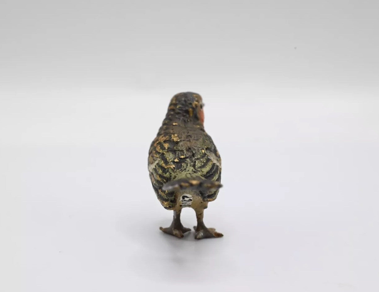 Lovely 1900s Antique Austrian Vienna Cold Painted Bronze European Robin2