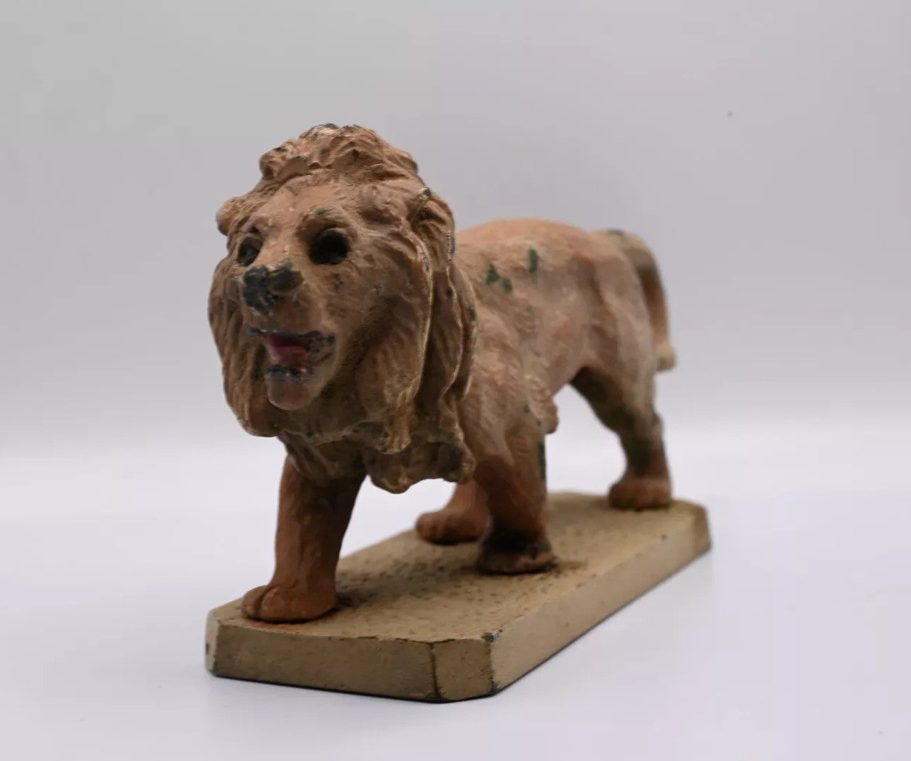 Gorgeous Antique Cold Painted Bronze Figure of Lion Austrian Vienna Quality2