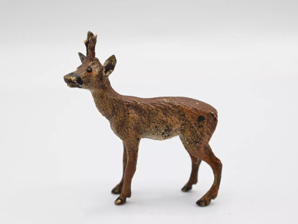 Highly Collectible Antique Austrian Vienna Cold Painted Bronze Deer4