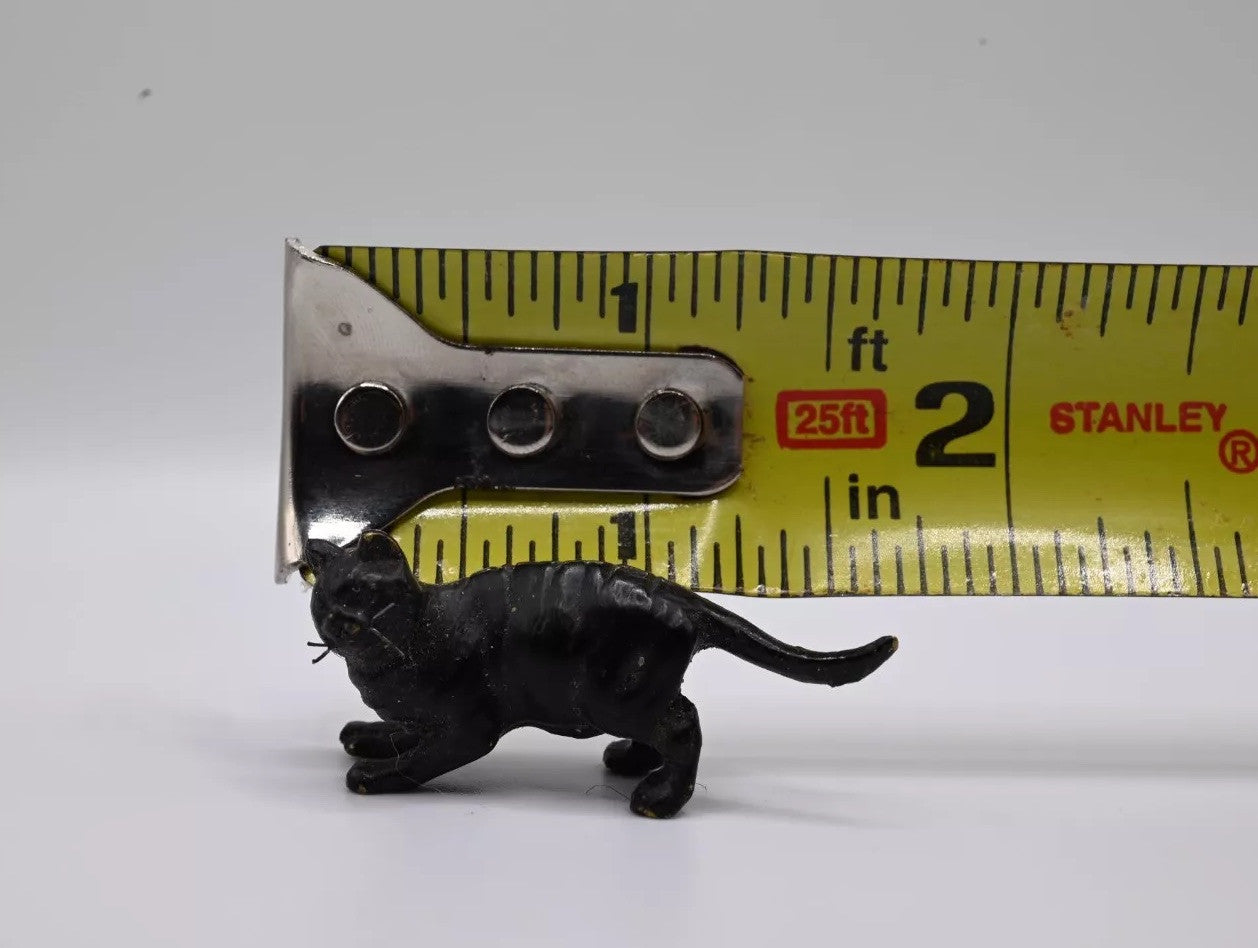 Unique Antique Austrian Vienna Cold Painted Bronze Figure of Black Cat0