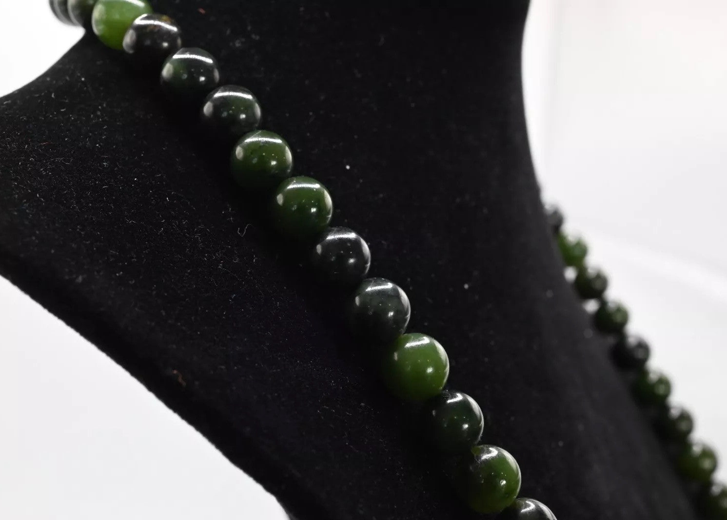 Lovely Antique / Vintage Chinese Green Jade Necklace4