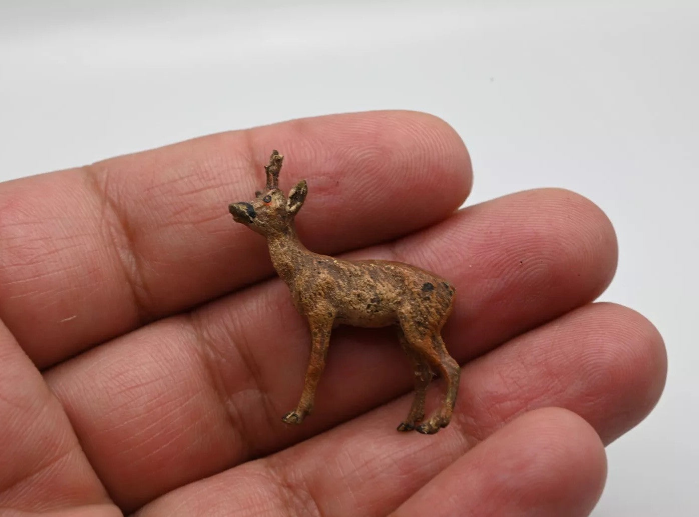 Realistic Antique Austrian Vienna Cold Painted Bronze Figure of Female Deer6