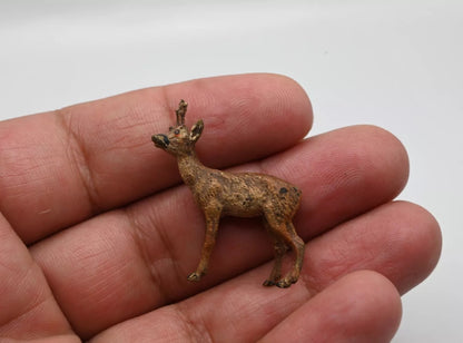 Realistic Antique Austrian Vienna Cold Painted Bronze Figure of Female Deer6