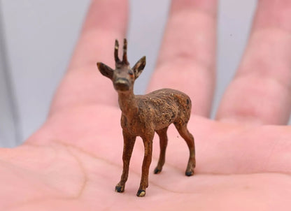 Highly Collectible Antique Austrian Vienna Cold Painted Bronze Deer2