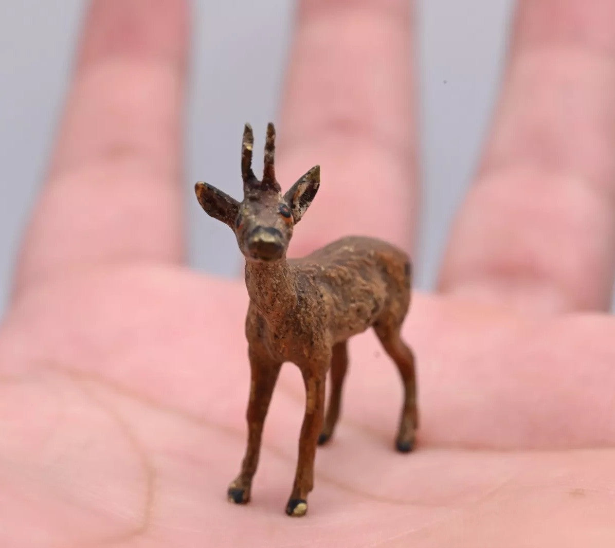 Highly Collectible Antique Austrian Vienna Cold Painted Bronze Deer9