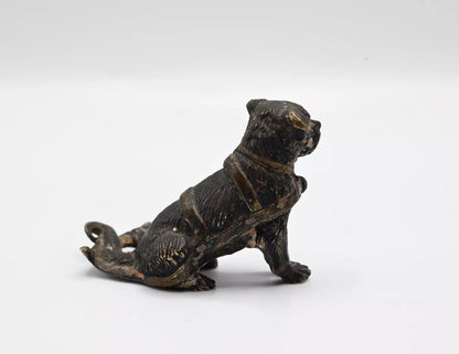 Rare Antique Austrian Vienna Cold Painted Bronze Rottweiler Wt Dog Cart Harness4