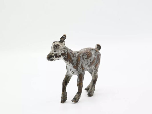 Small Antique Austrian Vienna Cold Painted Bronze Figure of Kid Goat0