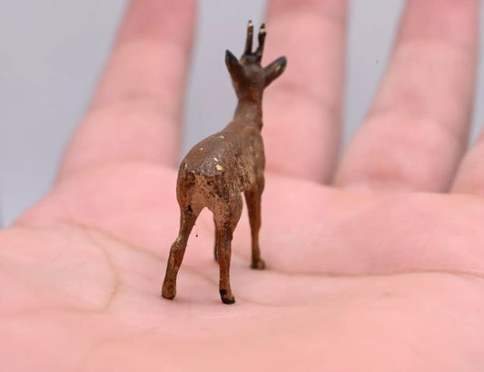 Highly Collectible Antique Austrian Vienna Cold Painted Bronze Deer1