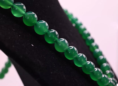 Rich Green Translucent Emerald Beaded Gemstone Necklace Wt Enamel Silver Pendant3