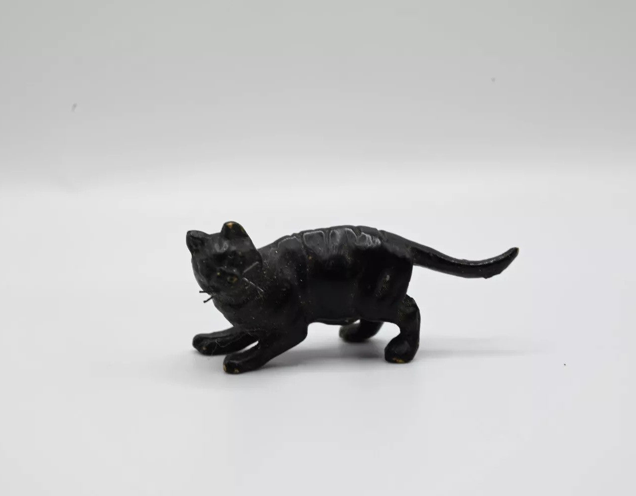 Unique Antique Austrian Vienna Cold Painted Bronze Figure of Black Cat1