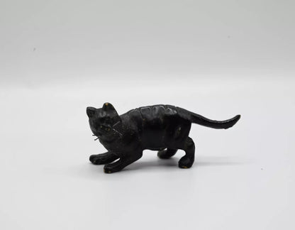 Unique Antique Austrian Vienna Cold Painted Bronze Figure of Black Cat1