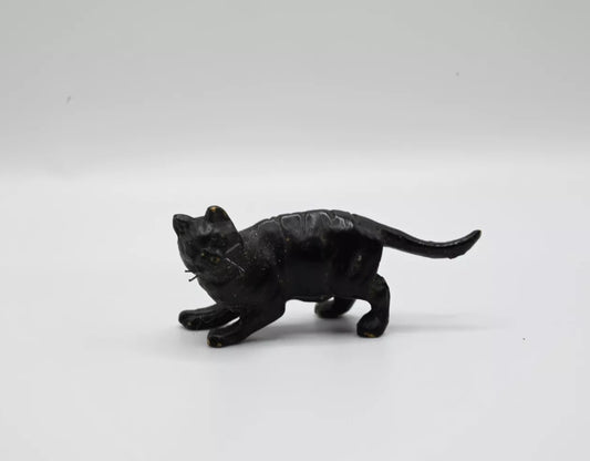 Unique Antique Austrian Vienna Cold Painted Bronze Figure of Black Cat1