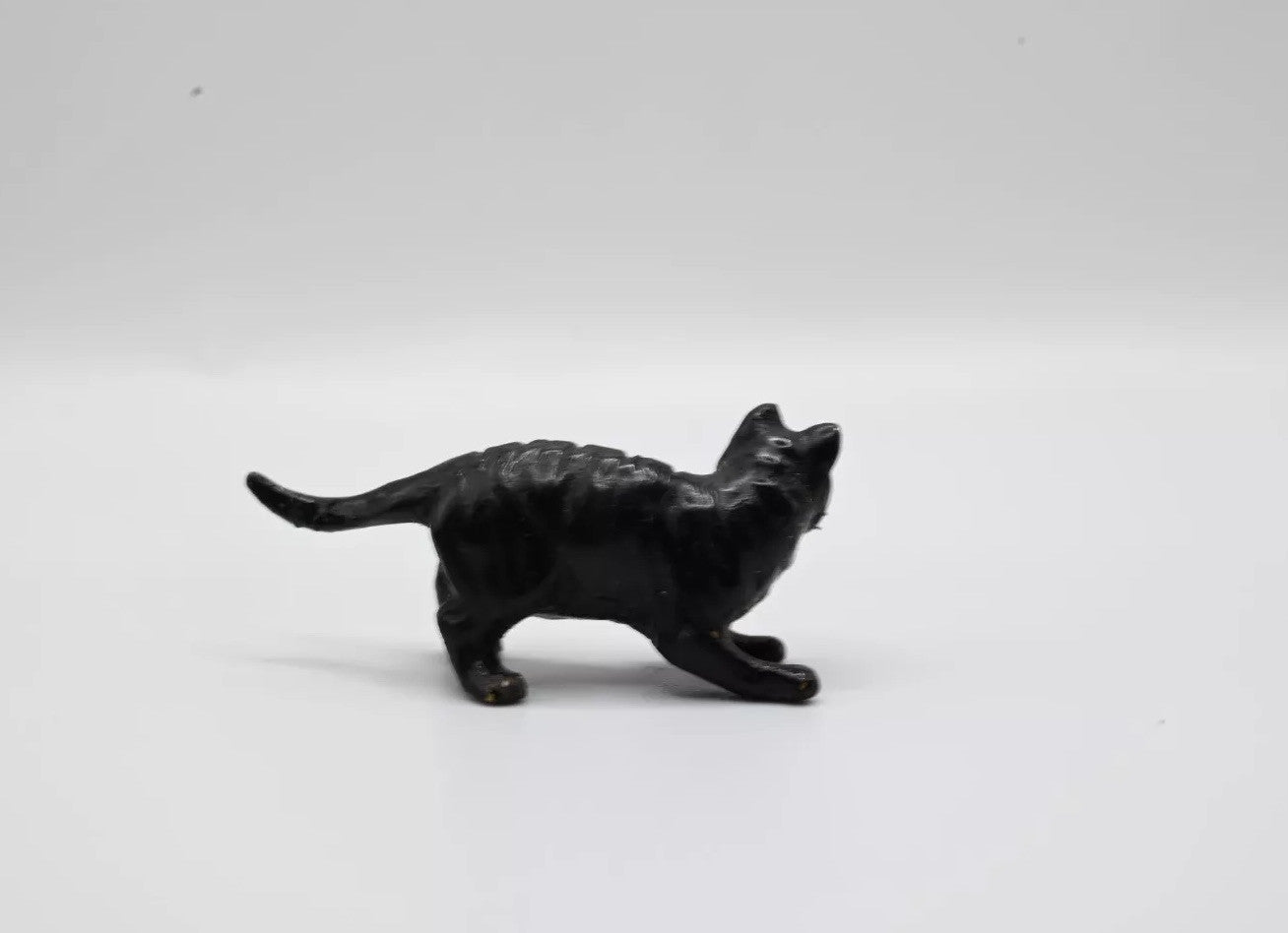 Unique Antique Austrian Vienna Cold Painted Bronze Figure of Black Cat5