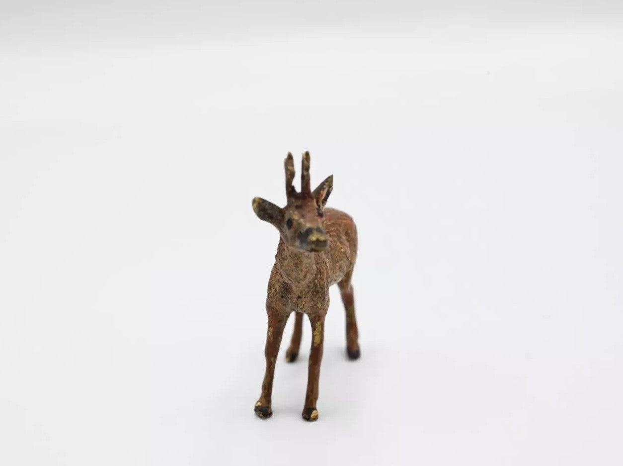 Highly Collectible Antique Austrian Vienna Cold Painted Bronze Deer7