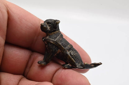 Rare Antique Austrian Vienna Cold Painted Bronze Rottweiler Wt Dog Cart Harness10