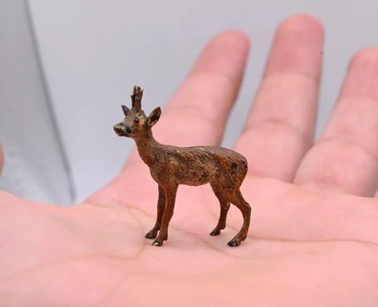 Highly Collectible Antique Austrian Vienna Cold Painted Bronze Deer0