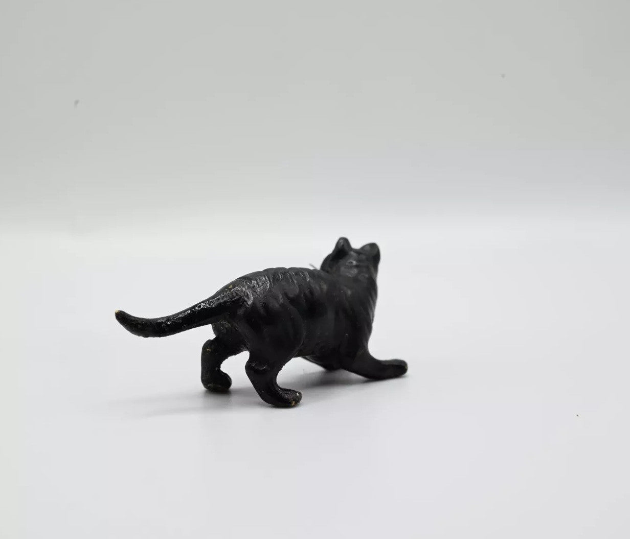 Unique Antique Austrian Vienna Cold Painted Bronze Figure of Black Cat4