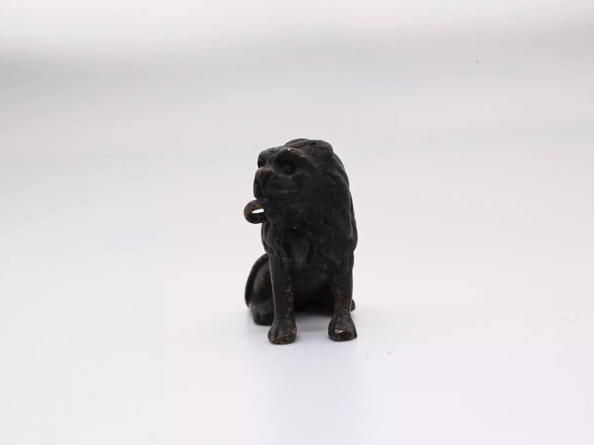 Antique Austrian Vienna Style Cold Painted Bronze Figure of Black Lion6