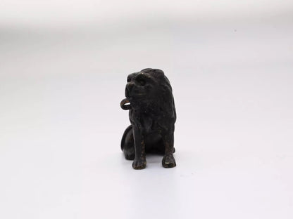 Antique Austrian Vienna Style Cold Painted Bronze Figure of Black Lion6