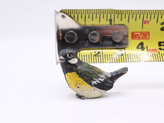 Small Antique Austrian Vienna Cold Painted Bronze of Great Tit Songbird0