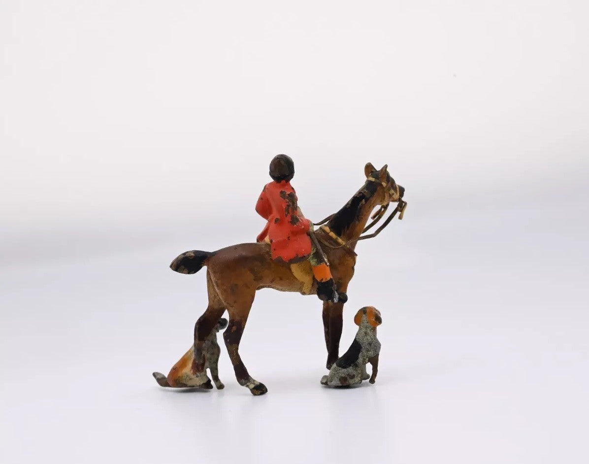 Rare Antique 1900s Austrian Vienna Cold Painted Bronze Fox Hunt Figural Group3