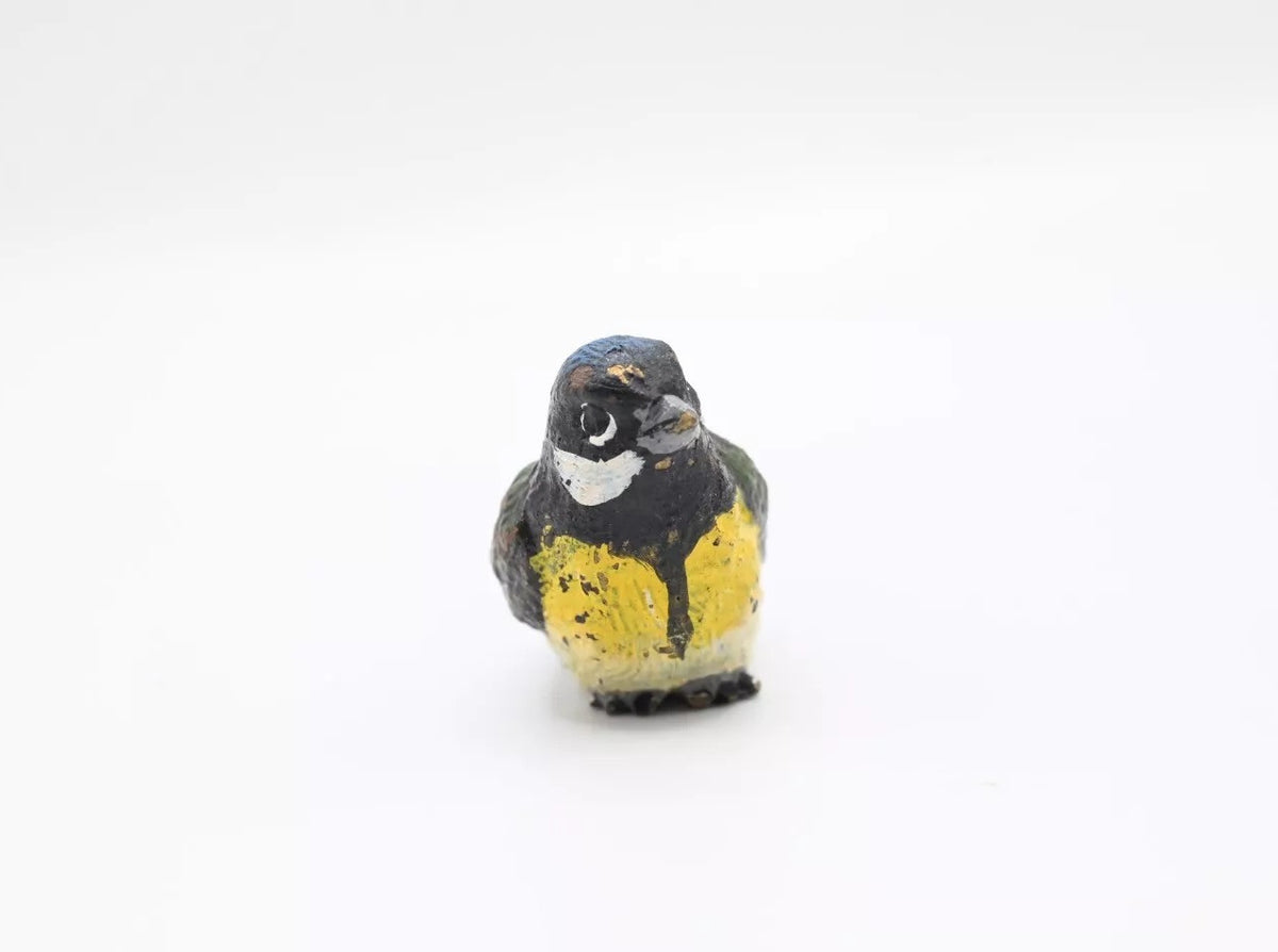 Small Antique Austrian Vienna Cold Painted Bronze of Great Tit Songbird1