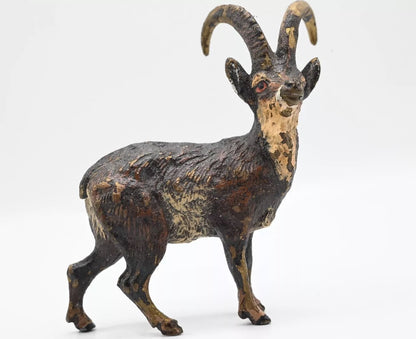 Awesome Antique Austrian Vienna Cold Painted Bronze of Mountain Goat0