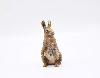 Original Realistic Antique Austrian Vienna Cold Painted Bronze of Rabbit1