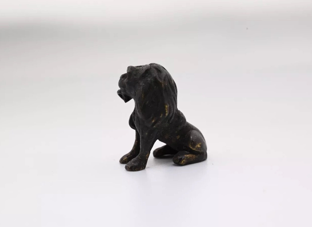 Antique Austrian Vienna Style Cold Painted Bronze Figure of Black Lion2