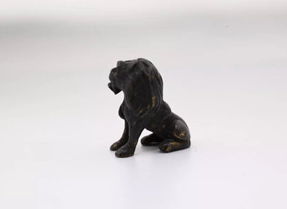 Antique Austrian Vienna Style Cold Painted Bronze Figure of Black Lion2
