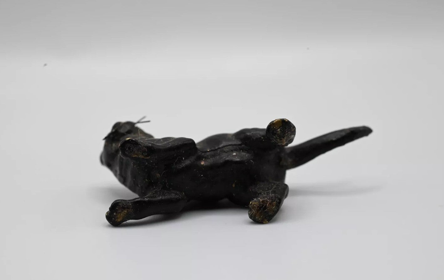 Unique Antique Austrian Vienna Cold Painted Bronze Figure of Black Cat8