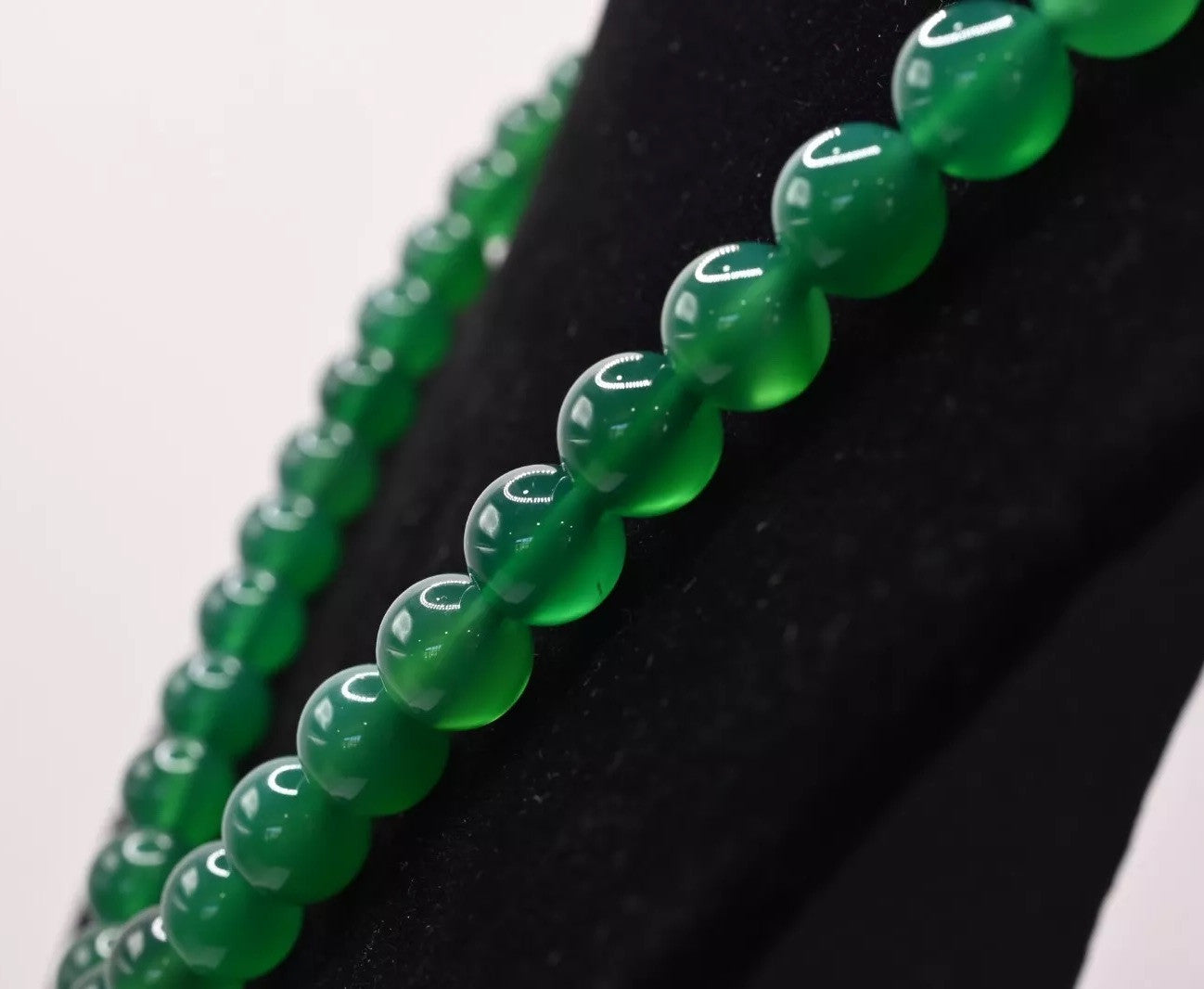 Rich Green Translucent Emerald Beaded Gemstone Necklace Wt Enamel Silver Pendant4
