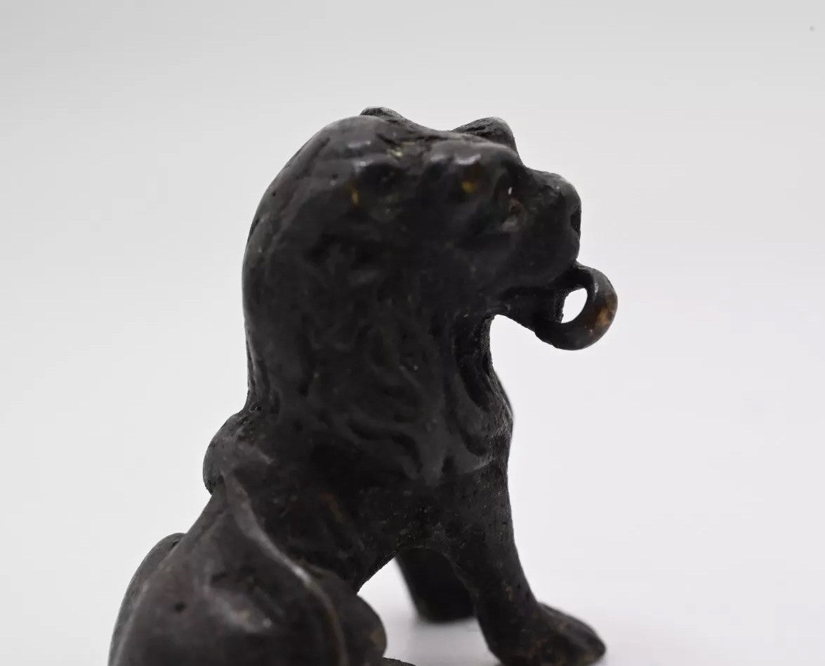 Antique Austrian Vienna Style Cold Painted Bronze Figure of Black Lion0