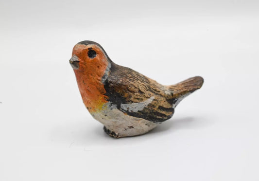 1900s Antique Austrian Vienna Cold Painted Bronze Figure of European Robin0
