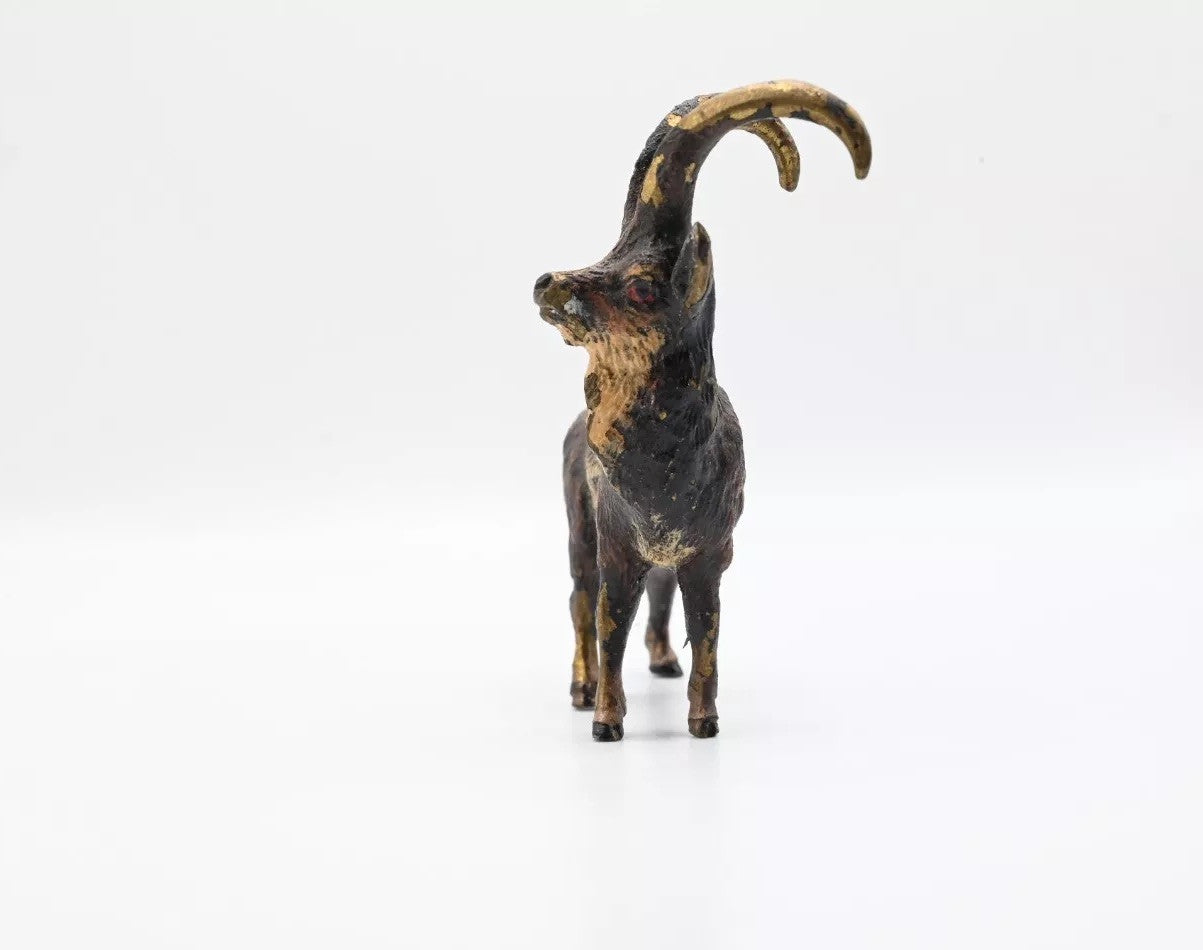 Awesome Antique Austrian Vienna Cold Painted Bronze of Mountain Goat1