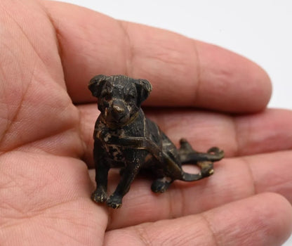 Rare Antique Austrian Vienna Cold Painted Bronze Rottweiler Wt Dog Cart Harness13