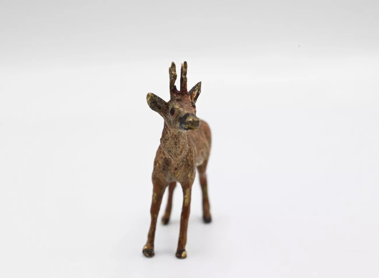 Highly Collectible Antique Austrian Vienna Cold Painted Bronze Deer3