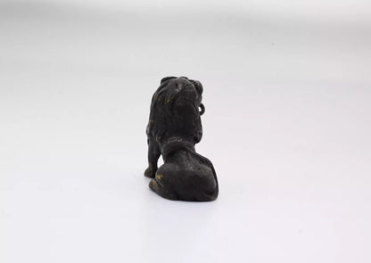 Antique Austrian Vienna Style Cold Painted Bronze Figure of Black Lion3
