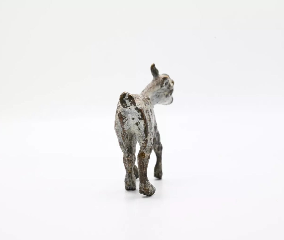 Small Antique Austrian Vienna Cold Painted Bronze Figure of Kid Goat4