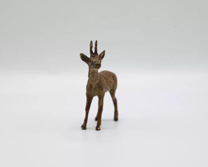 Realistic Antique Austrian Vienna Cold Painted Bronze Figure of Female Deer4