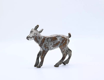 Small Antique Austrian Vienna Cold Painted Bronze Figure of Kid Goat3