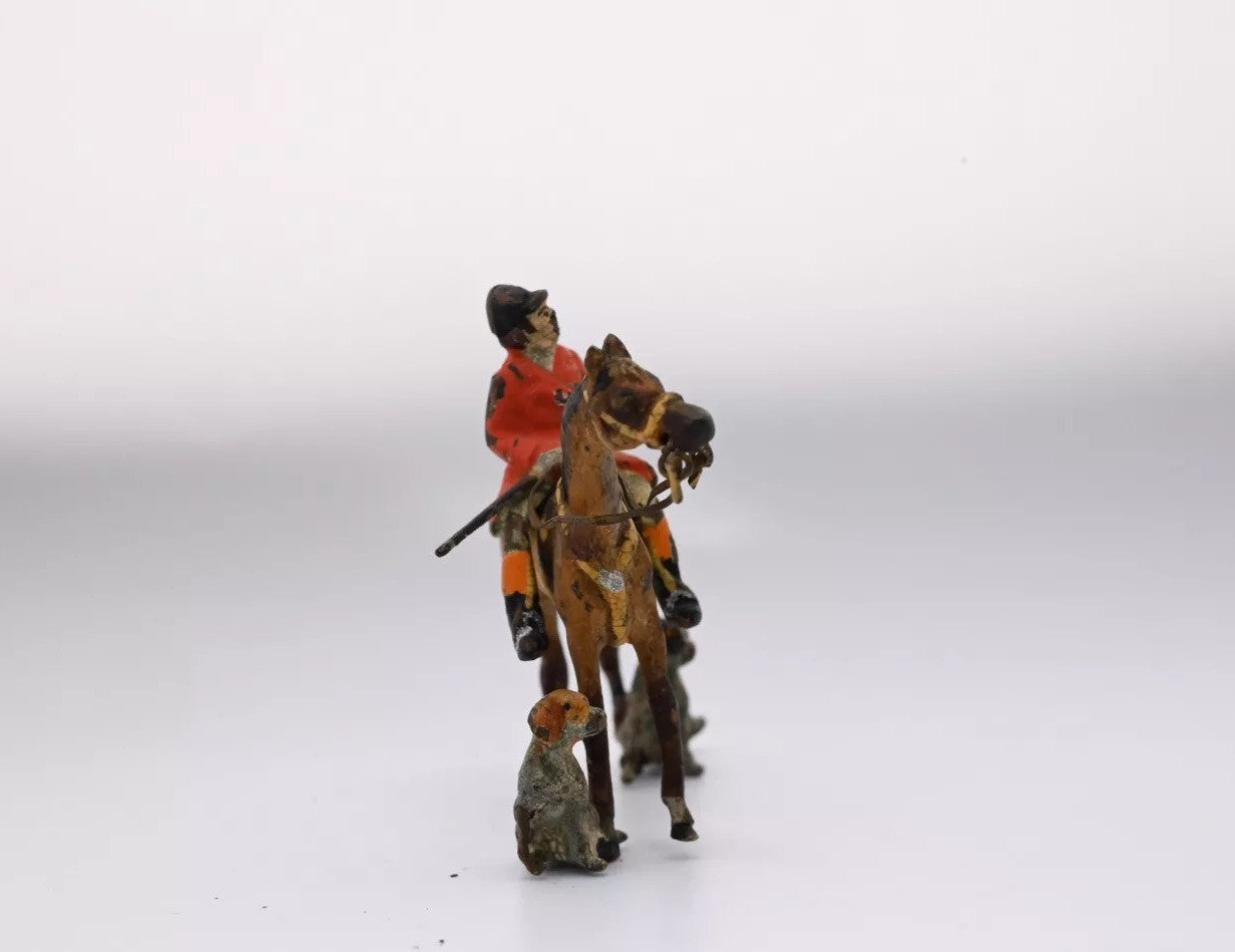 Rare Antique 1900s Austrian Vienna Cold Painted Bronze Fox Hunt Figural Group4