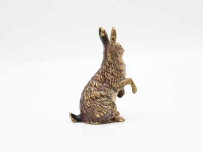 Original Realistic Antique Austrian Vienna Cold Painted Bronze of Rabbit3